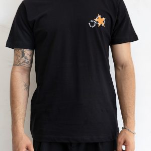 Siyah Sonsuzluk Boucles %100 Pamuk T-Shirt